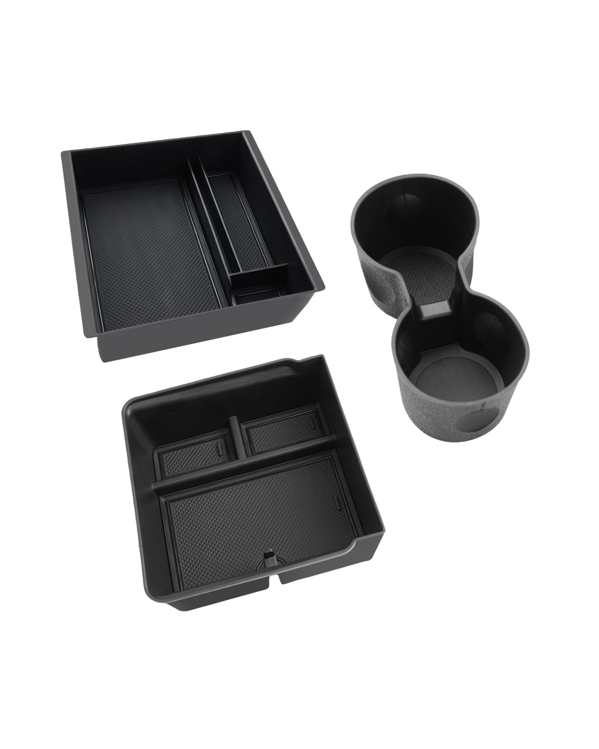 Cajas de Almacenamiento Consola Central para Tesla Model Y Juniper 2025 2026, Organizador de Apoyabrazos para Tesl-a Model 3 Highland 2024-2026, Portavasos, Accesorios Tesla, 3 Piezas Negro