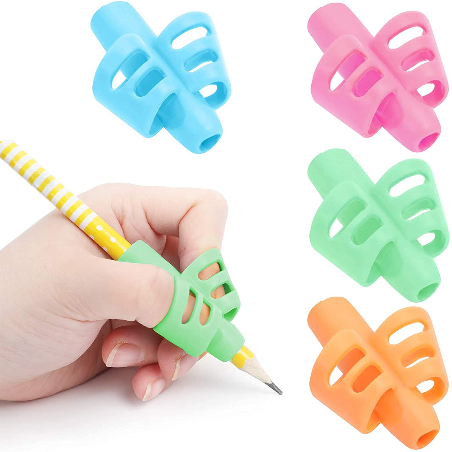 Sponsored Ad - Pencil Grip for Kids Pen Gripper for Handwriting for Kids 3 Years Soft Silicone Ergonomic Two Finger Design for Long Time Writing for Kids Posture Correction Aid Tool Kit for Children 3 PCs