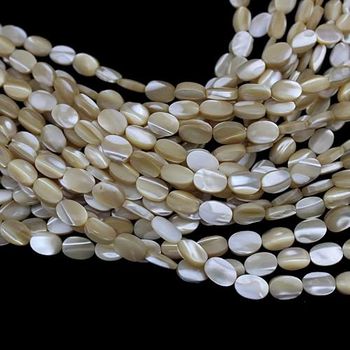 Miniatura 3 de Cuentas ovaladas naturales de concha de nácar de 0.315 x 0.472 in, cuentas de piedras preciosas sueltas para hacer joyas, hebras de 15 pulgadas (33