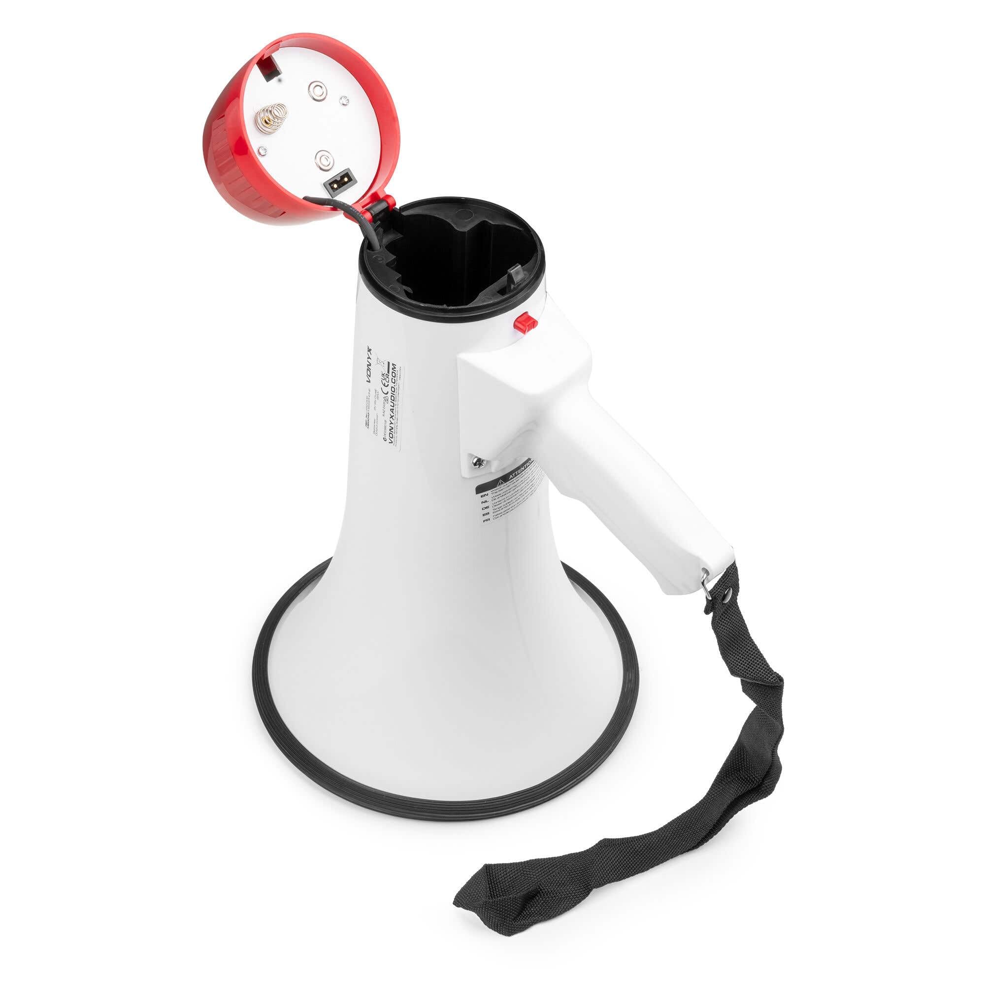 Vonyx MEG045 Megáfono 45W Bluetooth USB Micro SD Grabación Sirena Alcance 1000m Portátil