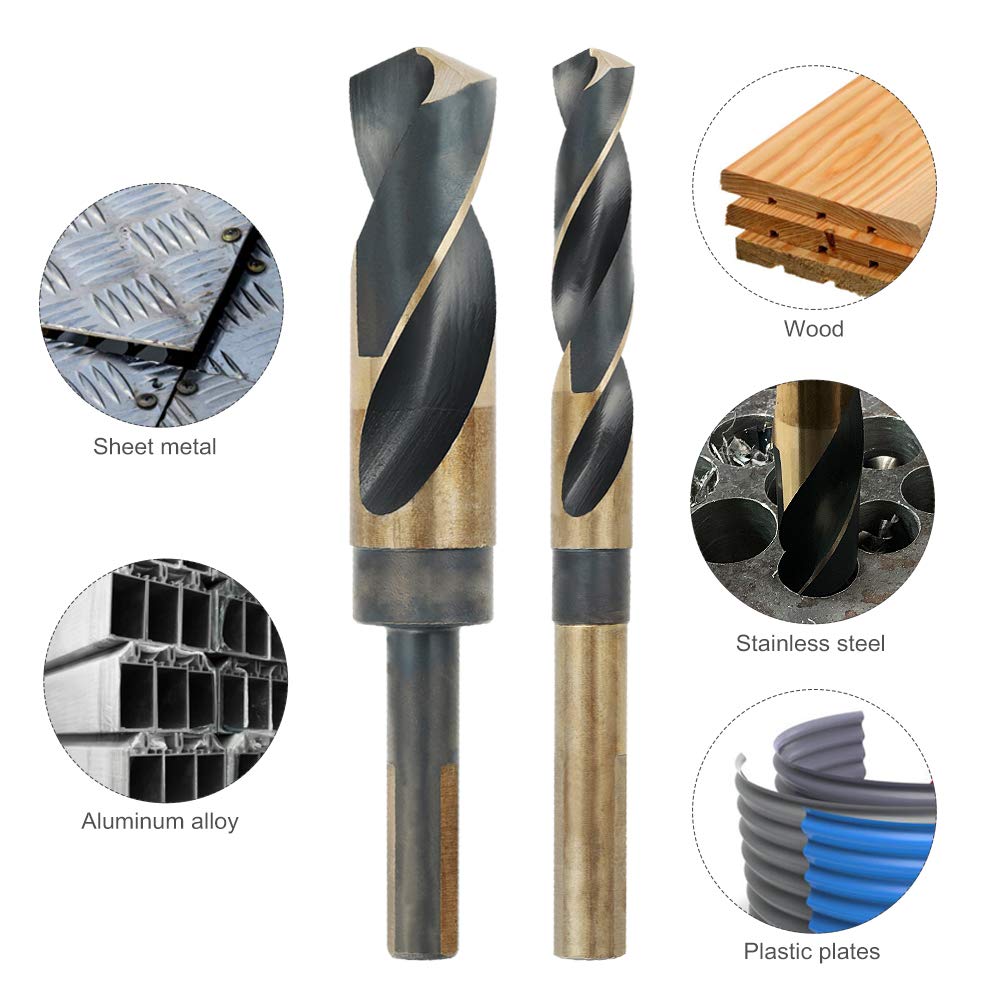 YoTmake Reduced Shank Drill Bit Set (8-Piece) | 1/2" Shank, 9/16" To 1" Sizes, M2 HSS, 135° Split Point, Aluminum Case - View #7