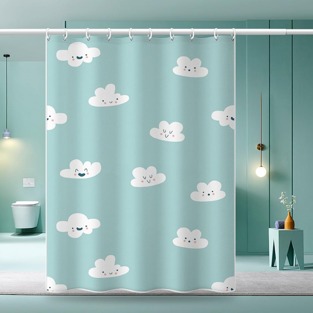 Shower Liner Shower Curtain Bathroom Shower Curtain Bath Shower Curtain Polyester Waterproof Shower Curtain Bathtub Curtains with Hooks Suitable for Bathroom (Size : W80xH180cm) ()