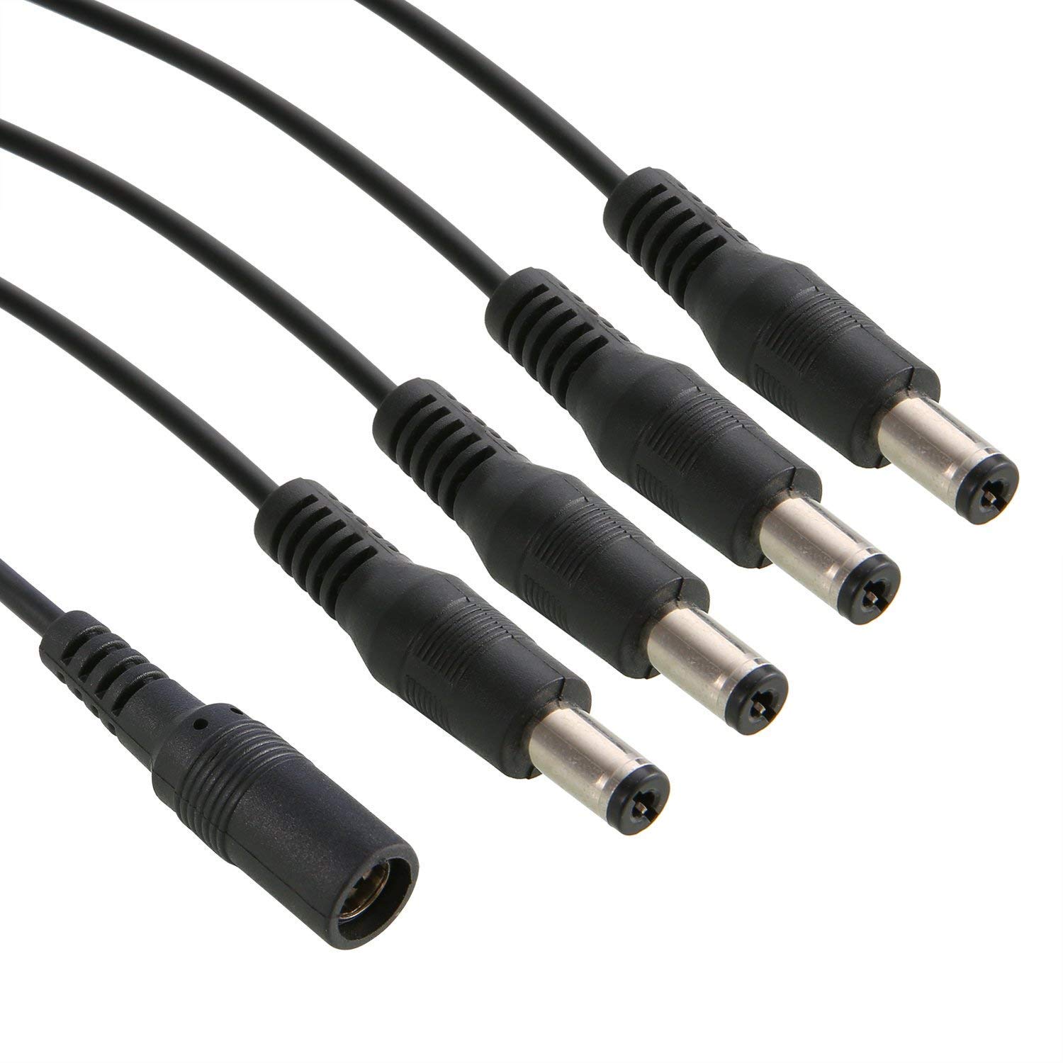 KEBILSHOP DC 1 Female to 4 Male Output Power Splitter Cable Y Adapter for CCTV Accessories (1 Dc Female to 4 Dc Male),Black 4