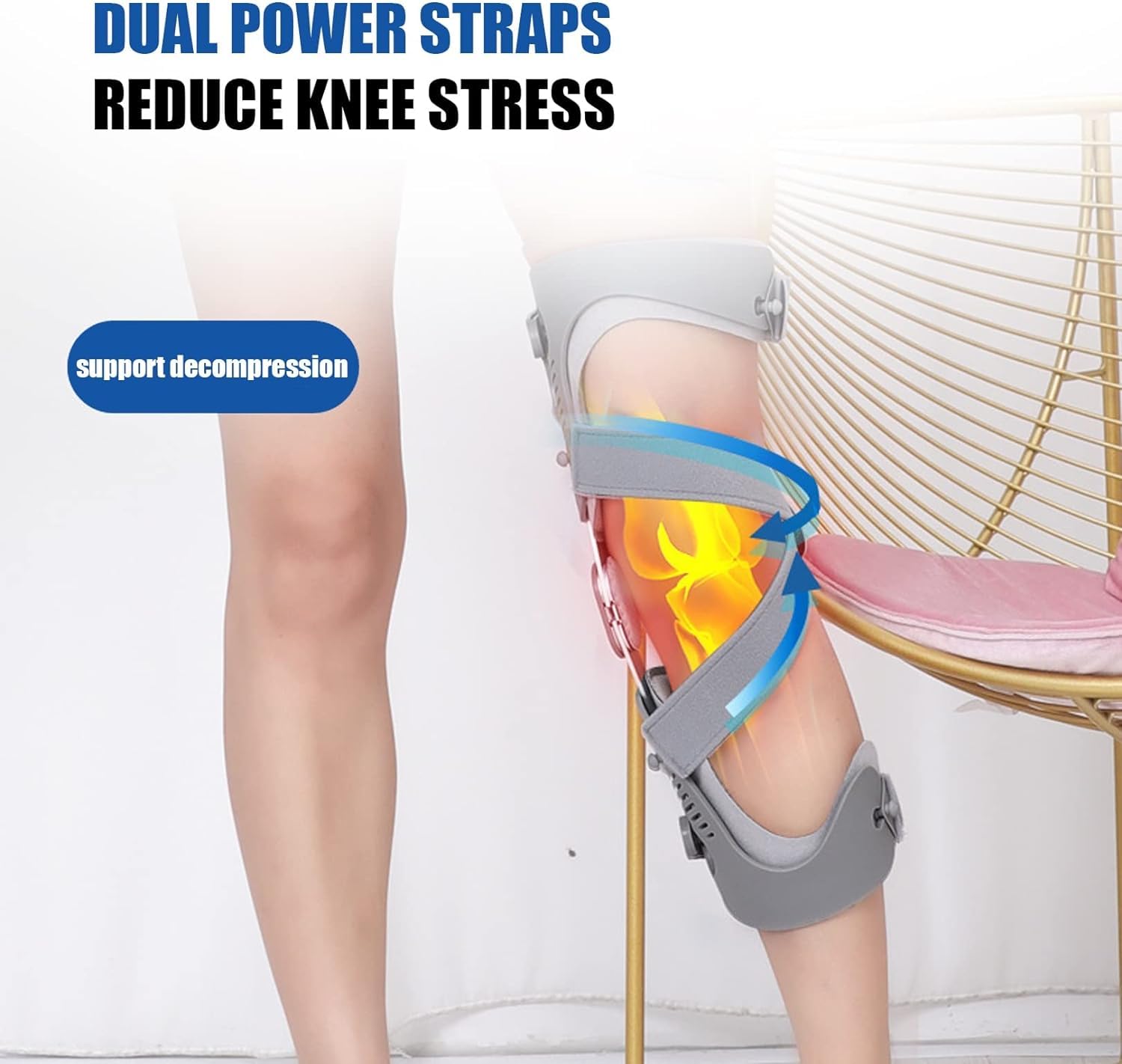 Tutore Di Supporto Per Ginocchio, Immobilizzatore Per Ginocchio Incernierato, Supporto Per Articolazione Del Ginocchio Con Silicone Antiscivolo, Per Riabilitazione Ortopedica, Post Operatorio