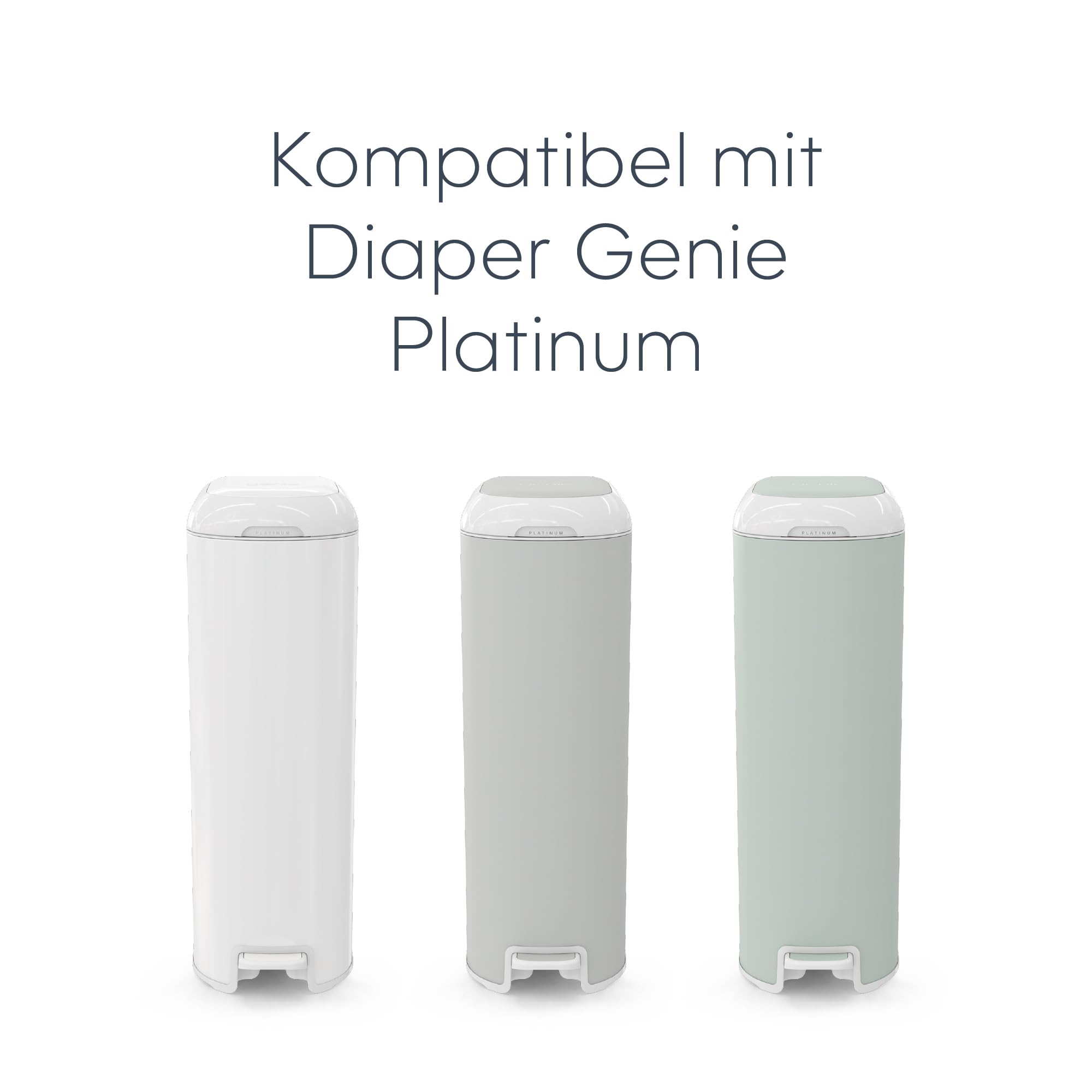 Diaper Genie - Lot de 2 paquets de 18 sacs de recharge Easy Roll d'origine, compatibles avec les poubelles à couches Diaper Genie Platinum, suffisant pour 10 mois