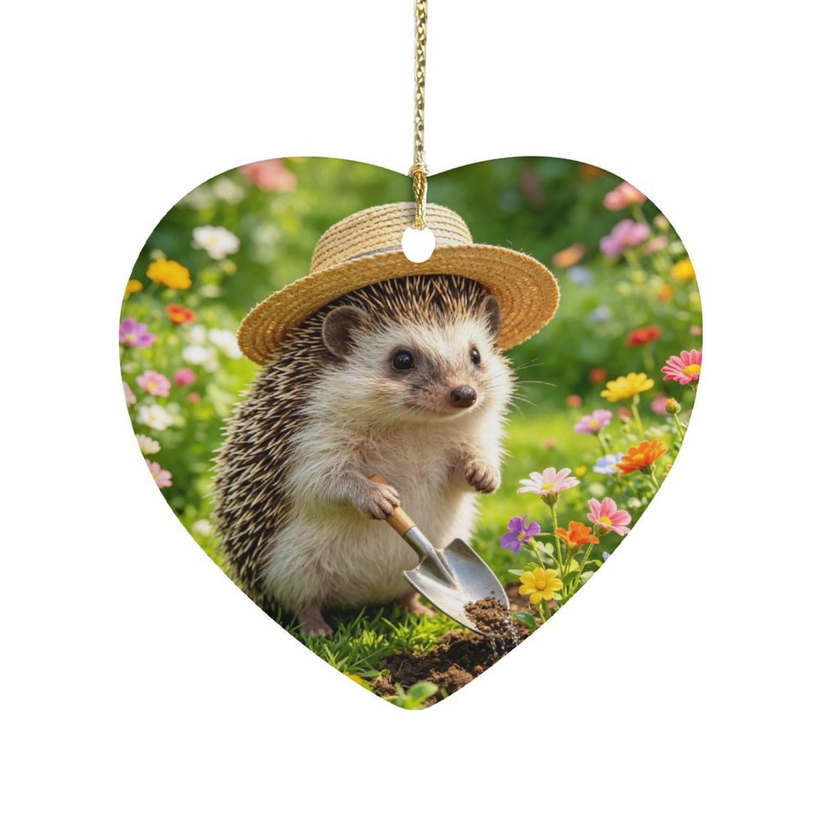 Fekiloot Style Cute Hedgehog Ceramic Ornament Home Decor Keepsake