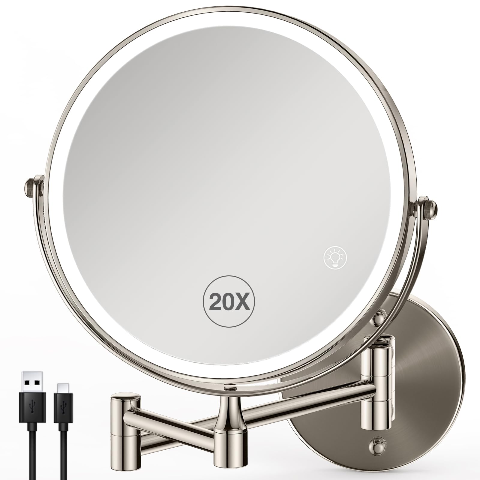 GREENFROM 1X/20X Wall Mount Mirror