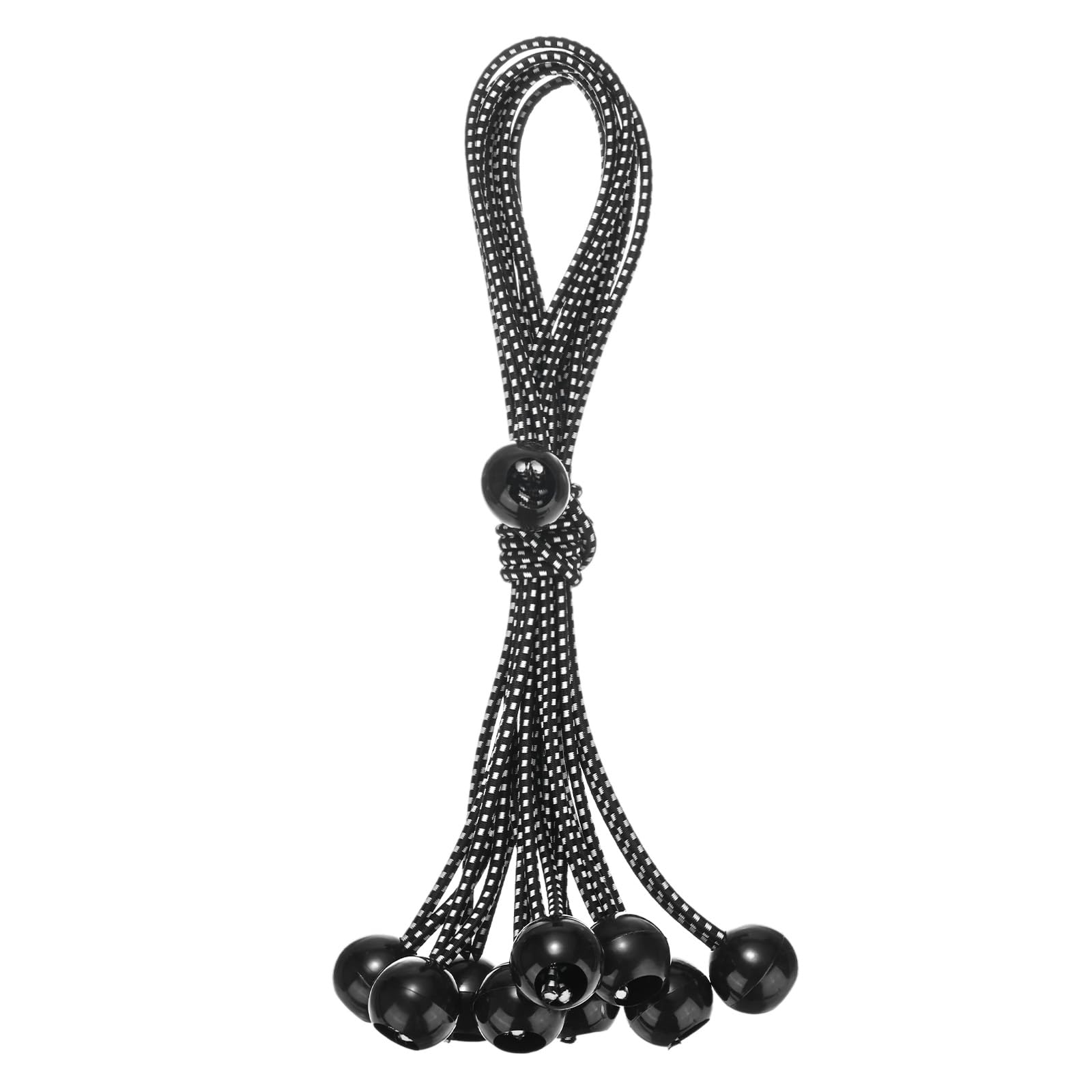 M METERXITY 10-Pack Ball Bungee Cords, 12 Inch High Elastic Canopy Tarp Tie Down Bungee Balls for Camping/Tent/Cargo Holding Wire Hoses/Patio Umbrellas/Shelter [Black White]
