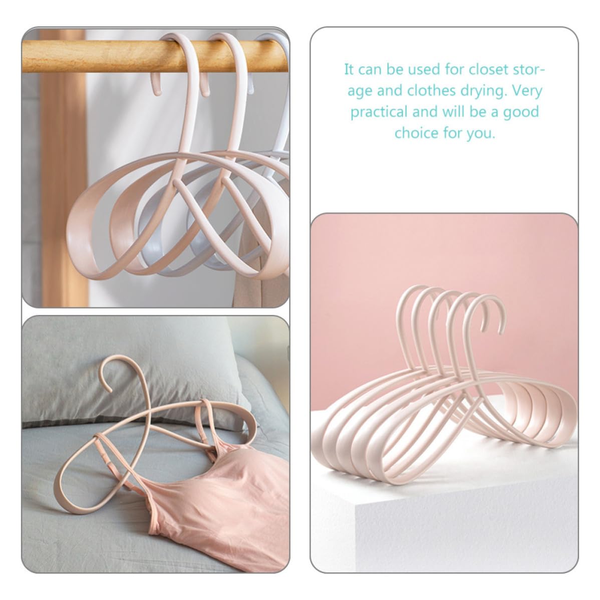 Alasum Grucce Multiuso Design Moderno Set 5 Pezzi in Plastica Antiscivolo Resistenti per Armadio e Organizzazione Abiti a Casa