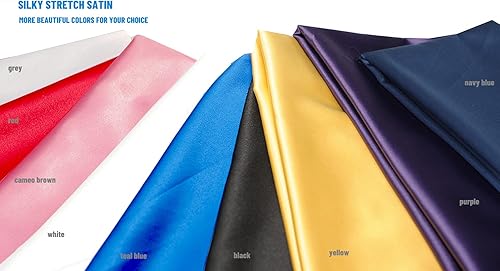 Miniatura 3 de Tela de satén elástica para decoración de vestidos de novia, manualidades, 49 pulgadas (marrón camafeo, 3 yardas)