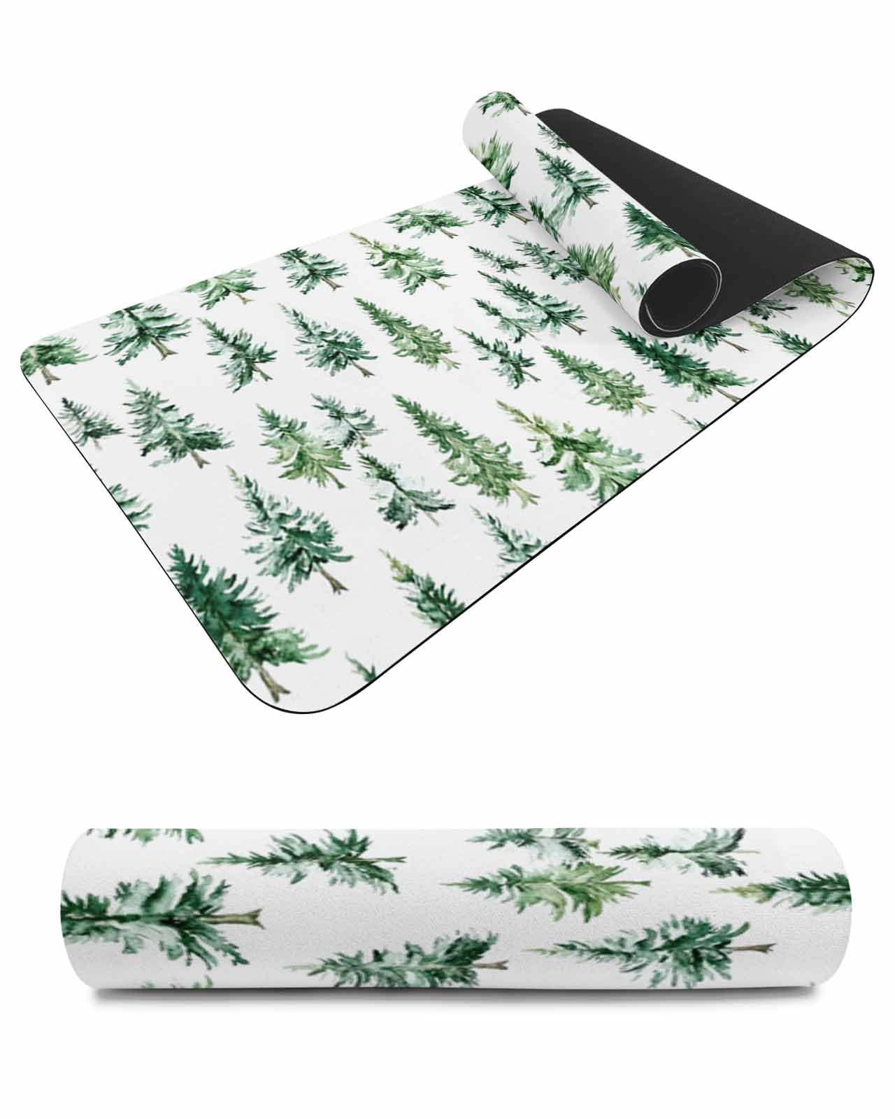 Debedcor Heat Proof Table Pads Waterproof Decorative, Christmas Tree Non-Slip Table Countertop Protector, Xmas Trees Botanical Winter Holiday Insulation Mat for Dining Room, 48 x 12 Inches