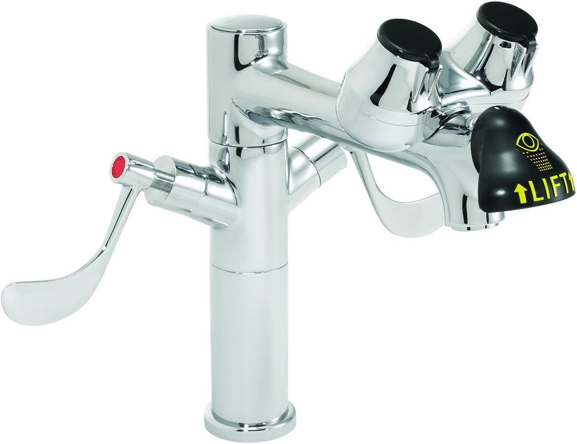 Speakman SEF-1850-8-4WH Eyesaver Single-Post Laboratory Faucet with Integrated Emergency Eyewash