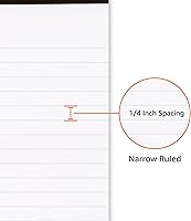 Vista 3 de Yaxa Basics Bloc de notas de escritura con rayas estrechas, 5 x 8 pulgadas, blanco, 12 unidades (12 paquetes de 50 páginas)