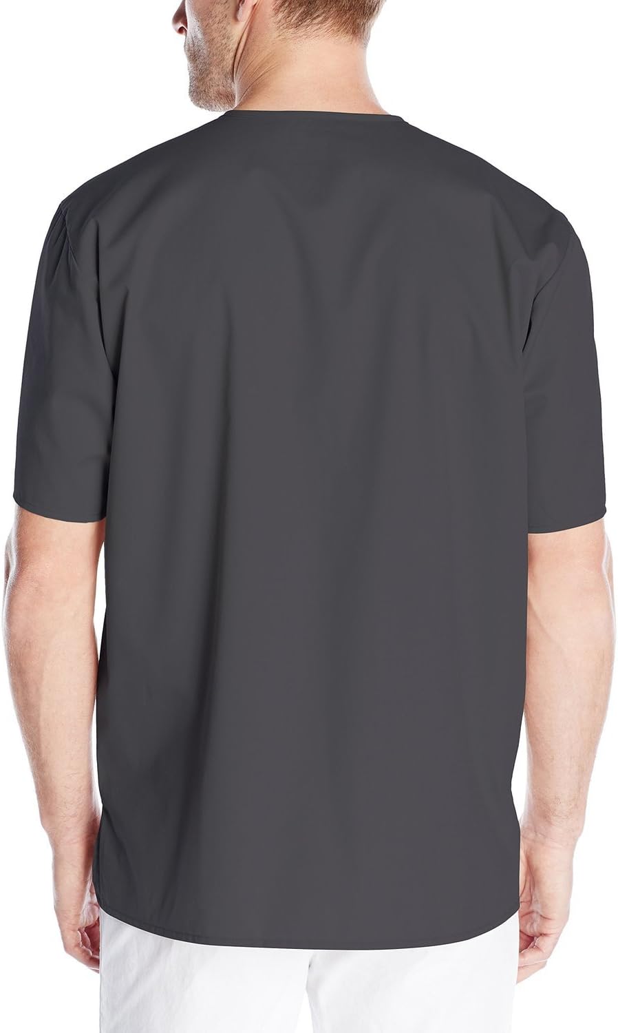 Wink WonderWORK Men's V-Neck Scrub Top, Pewter, XL