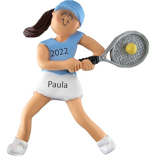 Tennis Ornament Personalized Tennis Christmas Ornament 2023 Girl Tennis Gifts for Women, Gifts for Tennis Players, Tennis Ball Ornament Sports Ornaments, Gifts for Her Female Brunette Customized
