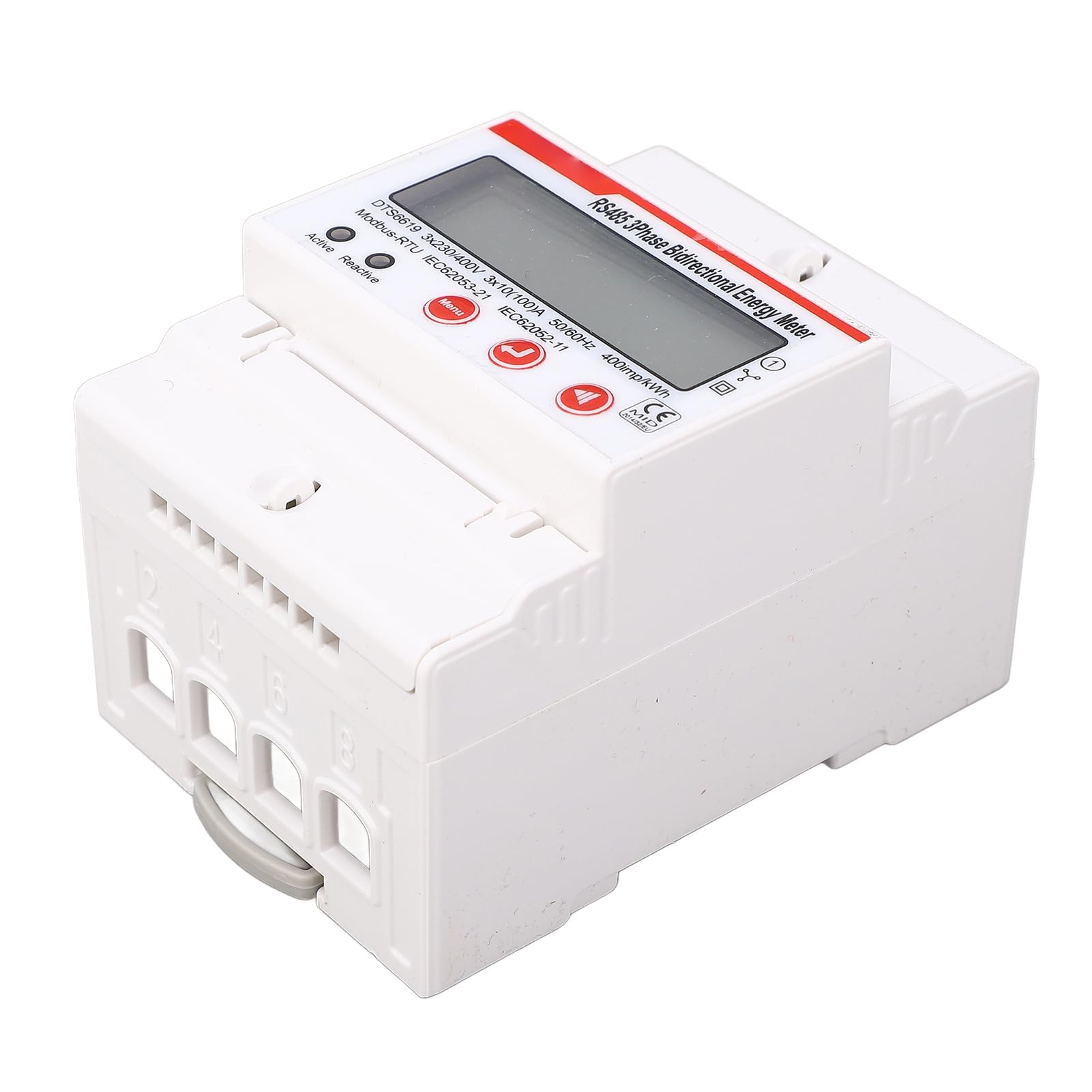 Stromzähler 3 Phasen Multifunktions Leistungsmesser mit LCD Display, Spannungs und Strommessung Strommessgerät zur Energieeinsparun für Hutschiene Verteilerkasten