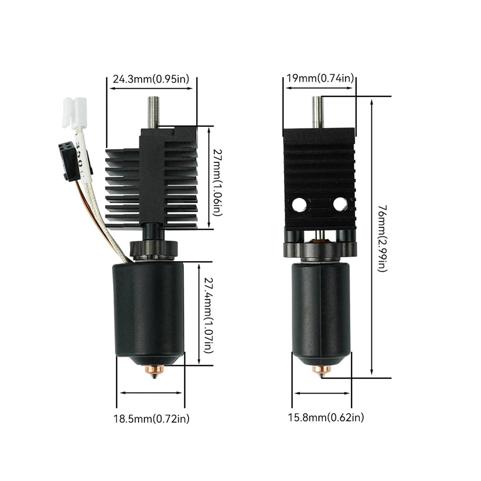 Bloque calefactor cerámico de acero endurecido for el kit de hotend K2 Plus Combo. Boquilla de intercambio rápido for piezas de impresora 3D K2 Plus.(3PCS)