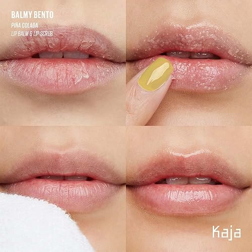 Miniatura 3 de KAJA Bálsamo labial Balmy Bento  Exfoliante, con aceite de coco, tratamiento de acabado transparente, hidrata, exfolia, suaviza el cuidado de los