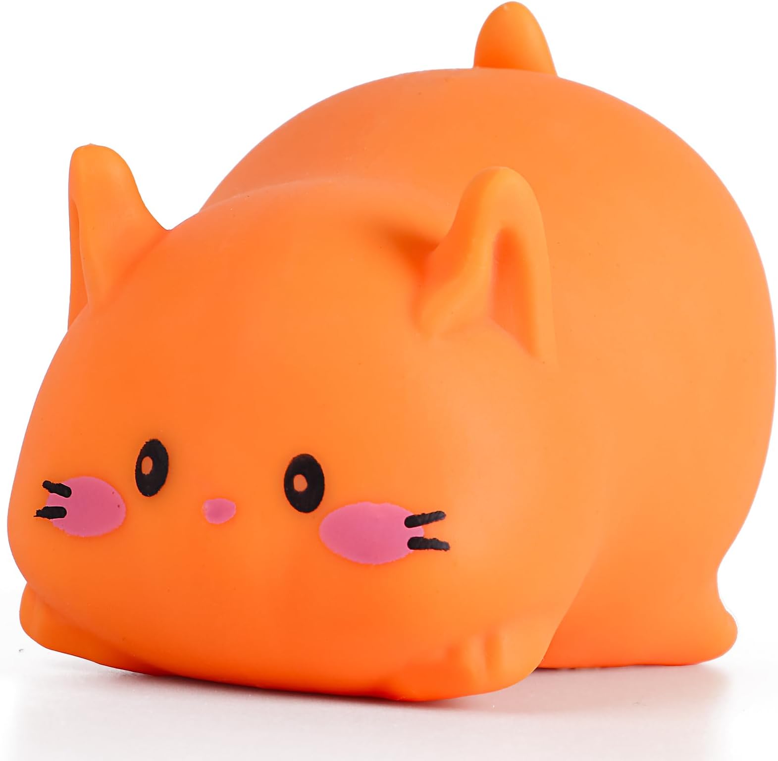 Cat Stress Balls Squishy Toys for Adults and Kids, Cat Squishy Squeeze Toys (Orange), Dough Ball Animal Squishy Stress Relief Fidget Sensory Toys, Kawaii Squishies for Party Favors, Easter, Birthday