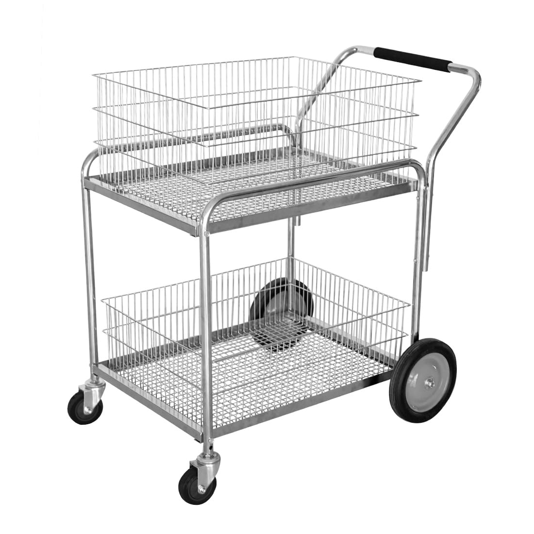 Carro postal con 2 cajas de almacenamiento de metal, carrito multiusos con asa, carrito de oficina con ruedas, carpeta de archivos, carro de almacenamiento, carro de carpeta, carro, carro,
