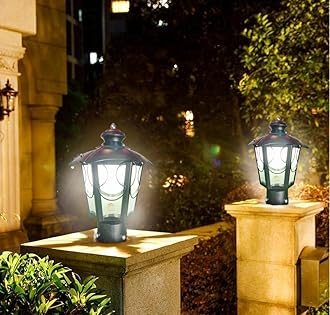 BrighLyt Metal & Glass Waterproof Outdoor Gate Light – Gate Lamp, Rust-Resistant, Modern Decorative Lamp for Main Gate & Gardent (GL12, Pack of 2)