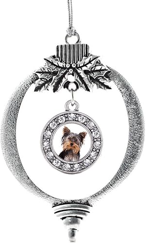 Miniatura 153 de Inspired Silver - My Vintage Initials - Adorno con dije de letra V - Adornos navideños de círculo plateado con joyas de circonita cúbica