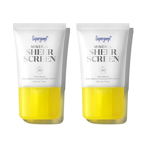 Miniatura 10 de Supergoop! Mineral Sheerscreen SPF 30 PA+++, paquete de 2, 0.68 onzas líquidas  100% mineral, protector solar facial de amplio espectro +