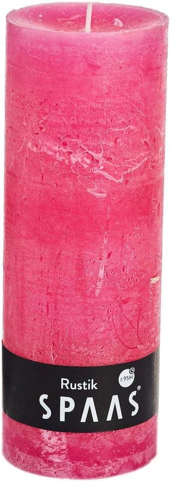 Spaas Rustic Unscented Pillar Candle Ginger Orange 68/190 mm, ± 95 Hours