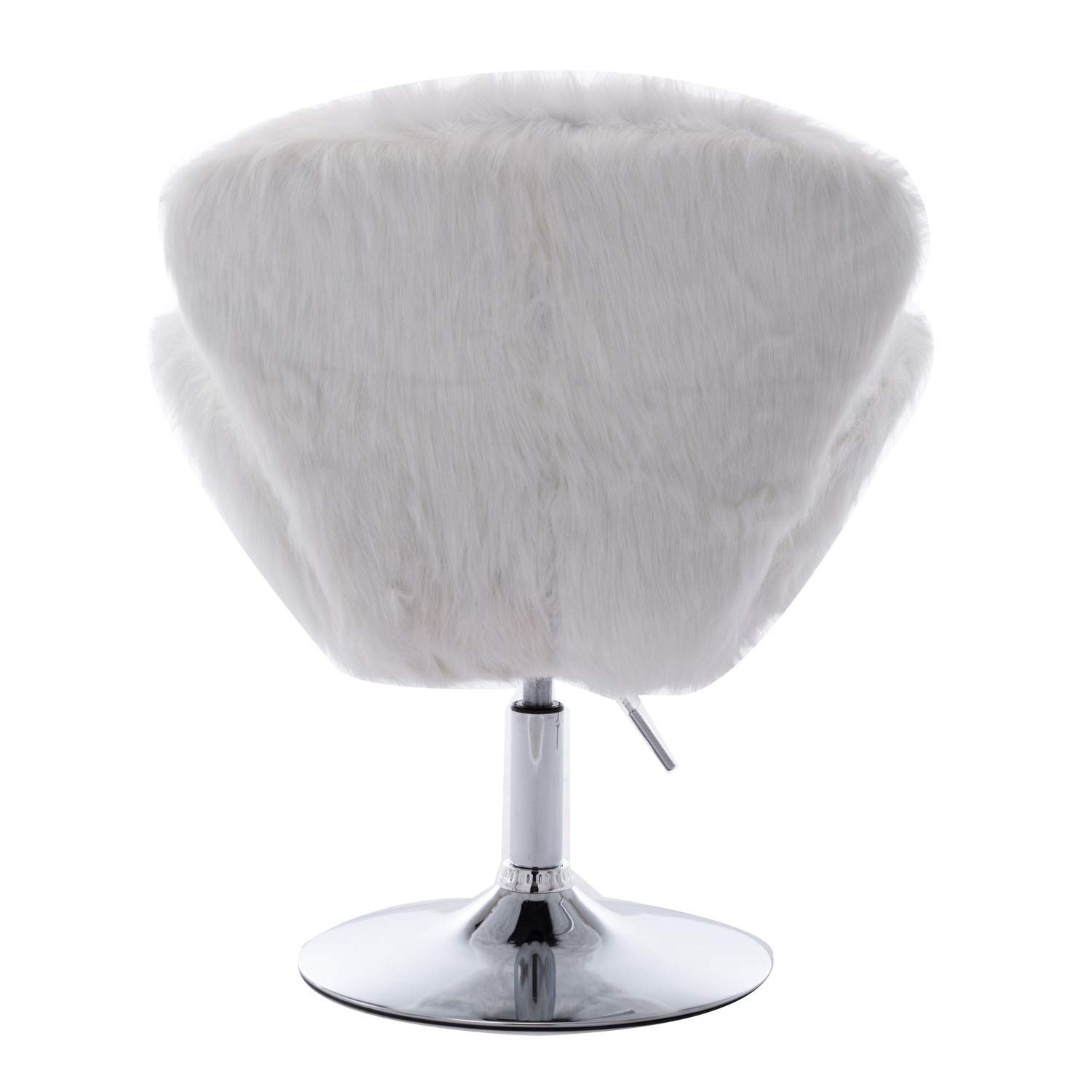 Guyou White Cute Desk Chair No Wheels Faux Fur Swivel Desertcart