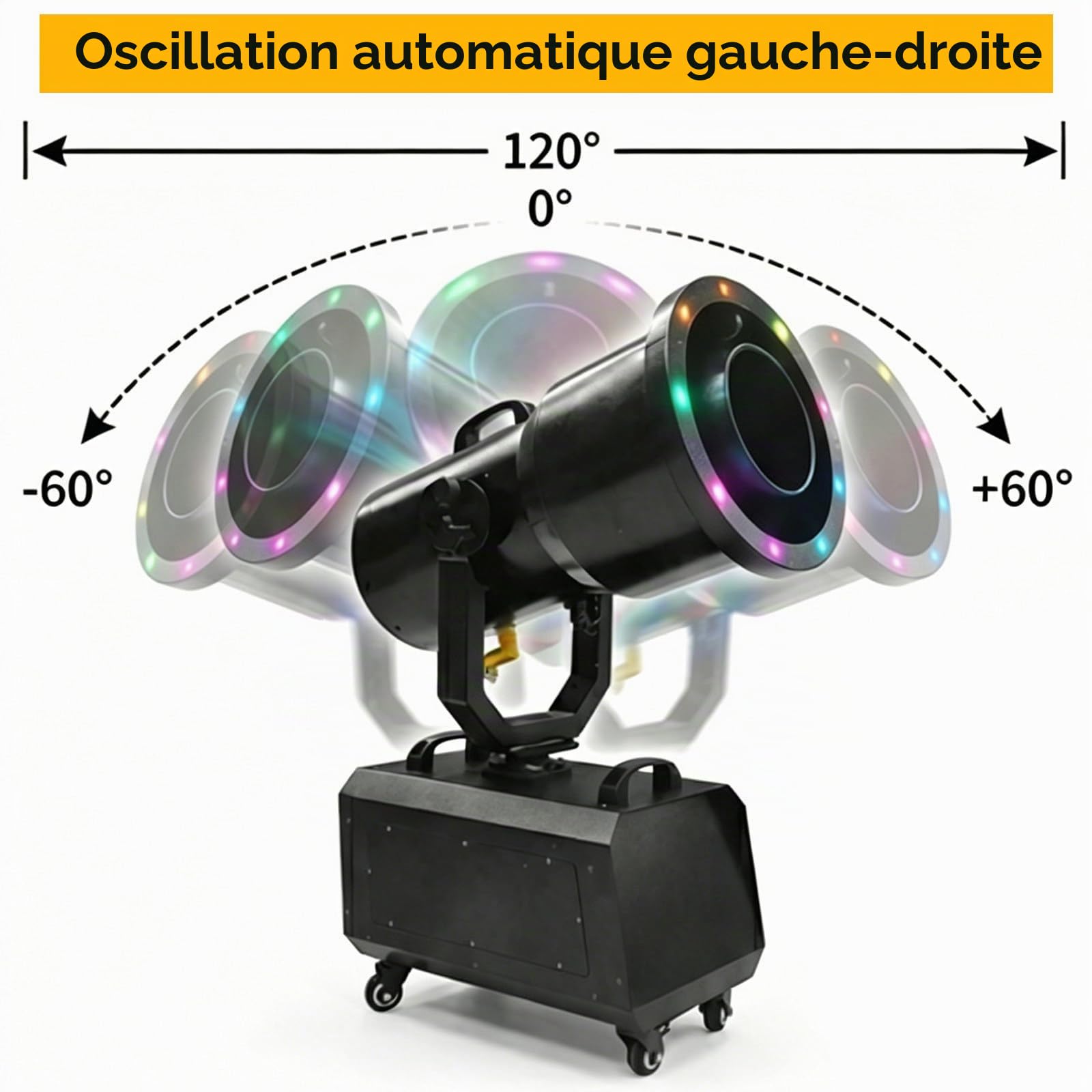 Machine à Mousse pour Familles et Fêtes – Canon à Mousse Rotatif Automatique pour Scènes, Piscines, Célébrations et Jardins (Portée de 6 à 9 m) Without LED