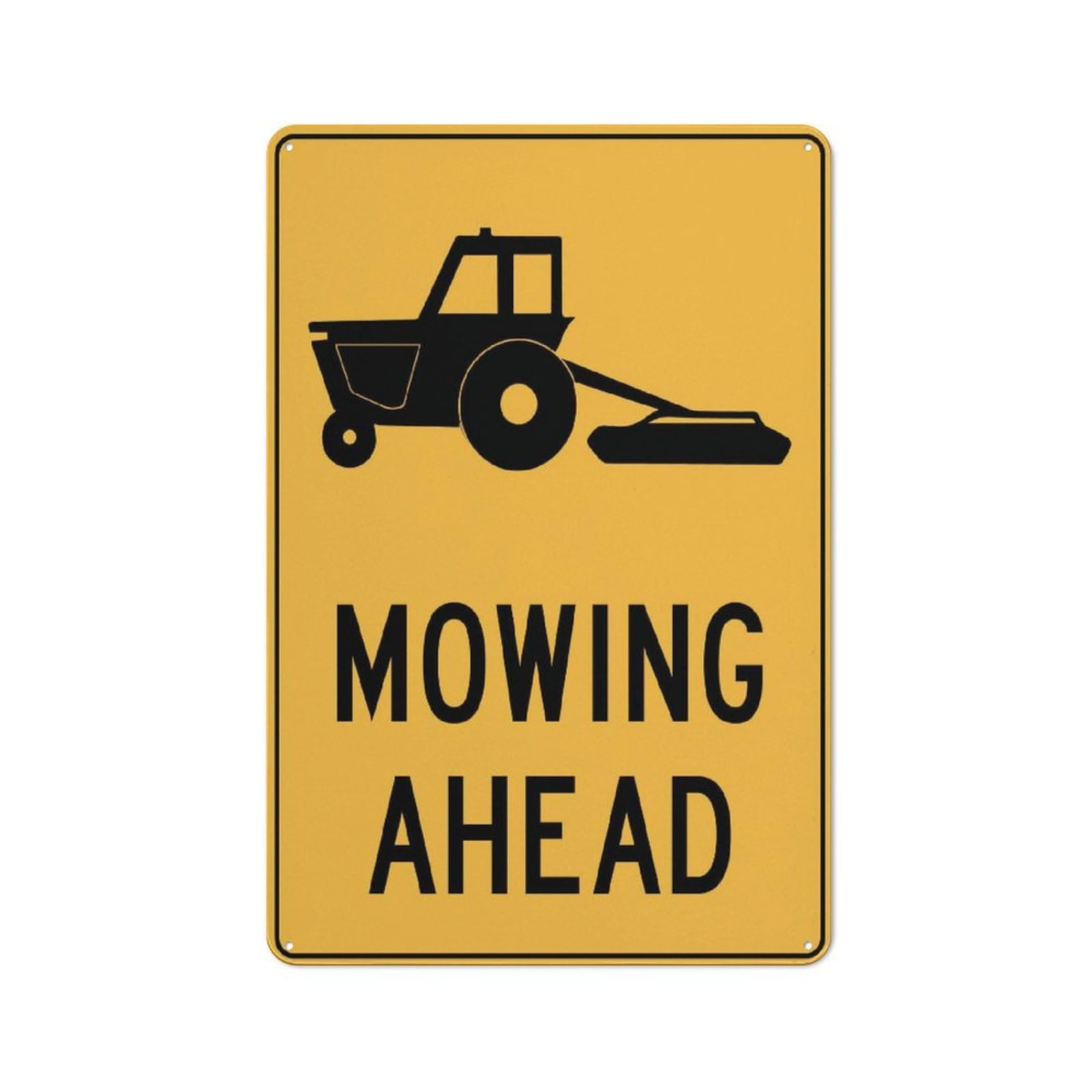 Xewazd A2101 Mowing Ahead Rustic 8"X12" Metal Tin Sign - Outdoor & Home Wall Decor For Cafe, Bar & Kitchen