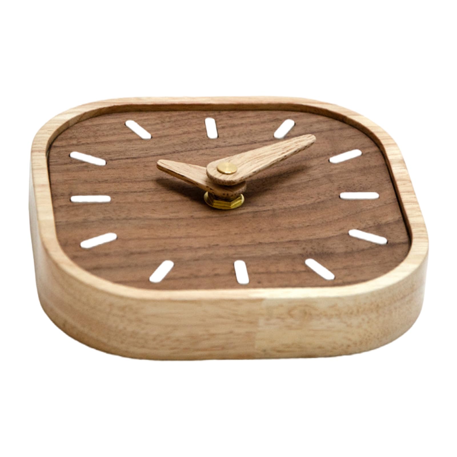 Reloj de mesita de noche en madera de nogal para crear un entorno zen al despertar