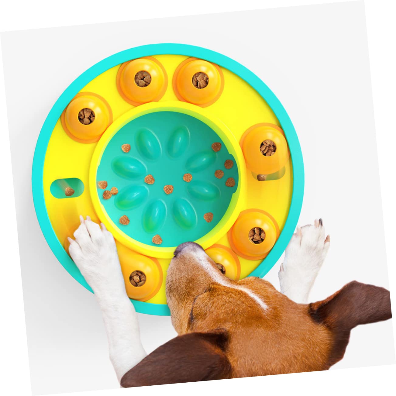 Abaodam Gamelle Lente pour Chien en Plastique, Jouet Distributeur de Croquettes pour Chiot, Améliore L'intelligence et Facilite la Digestion, pour L'alimentation Interactive