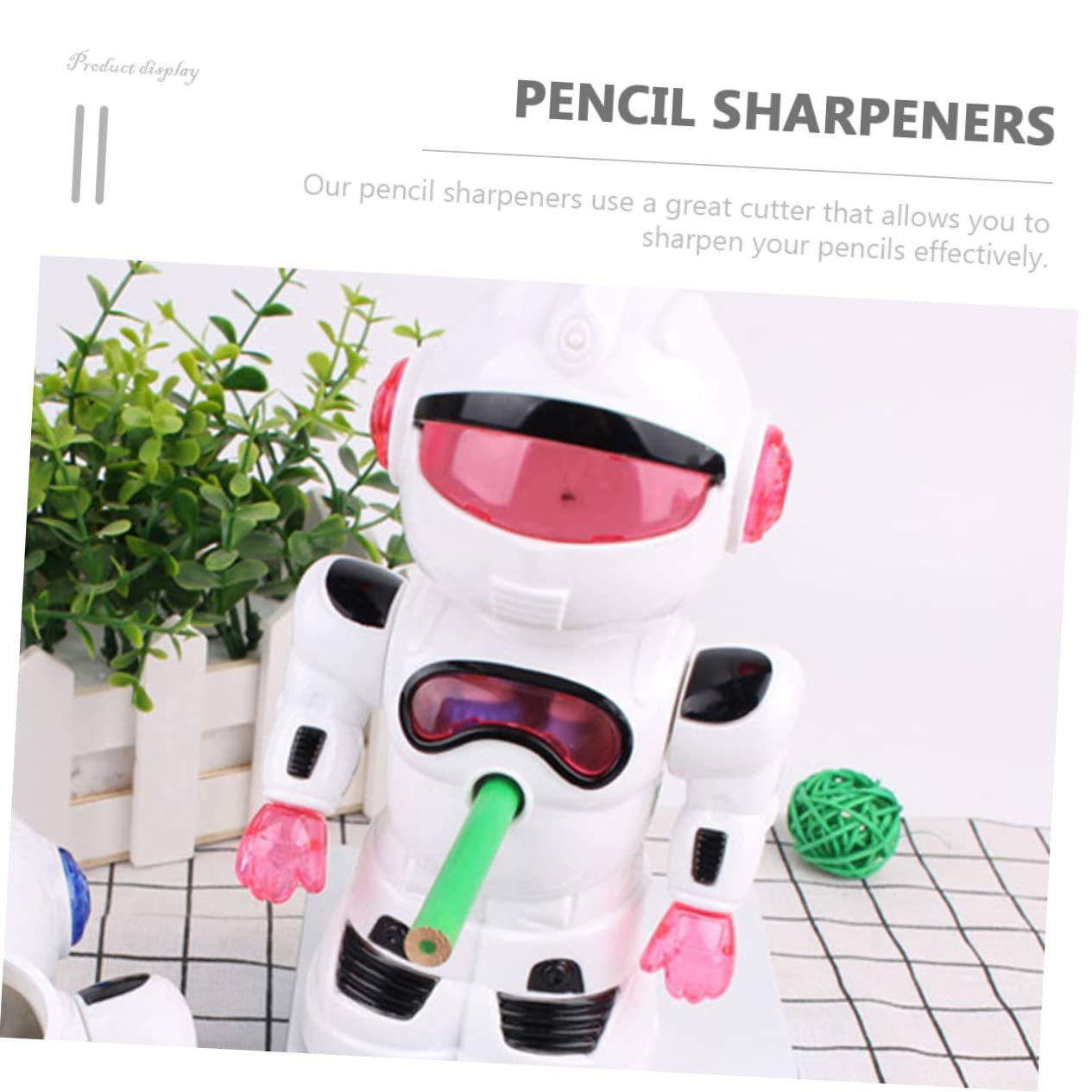 4 Pièces Taille-crayon Robotique Plus Net Électronique Aiguiseur Électrique Pargeur De Crayons D'artiste Manivelle Distributeur De Crayons Pour Salle De Classe Manuel Rouge Métal