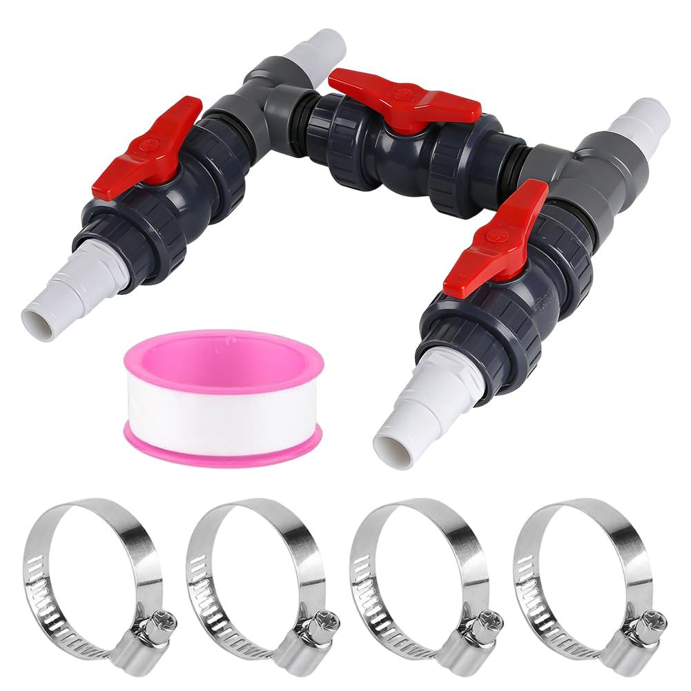 Bypass Pool Set Ø 50 mm Wärmepumpe Pool Anschluss-Set, Poolheizung Wärmepumpe Solar Heizung Pool Bypass mit 32mm 38mm Schläuchen,Steuerung der Wasserzufuhr für eine optimale Temperaturregulierung
