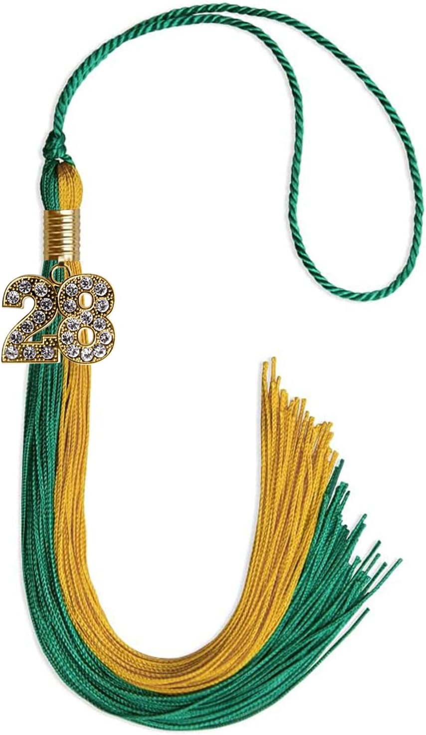 Endea Graduation Double Color Tassel with Gold Bling Charm (Maroon/Bright Gold, 2025)