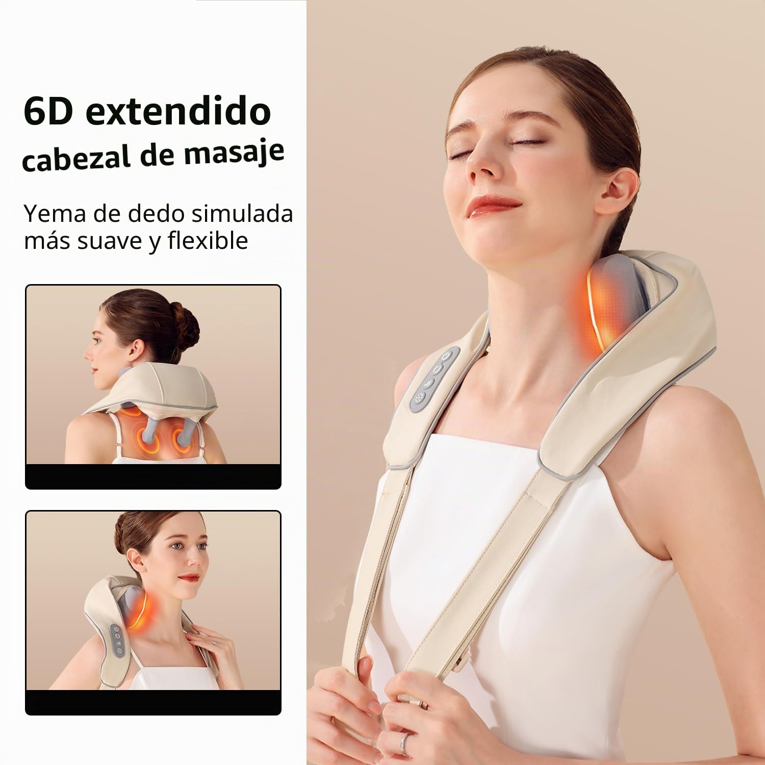 Masajeador de cuello con calor, masajeador de hombros Shiatsu, masajeador eléctrico de acupresión para cuello, regalo de San Valentín para padres, ancianos, salud, mujeres, hombres, masaje de