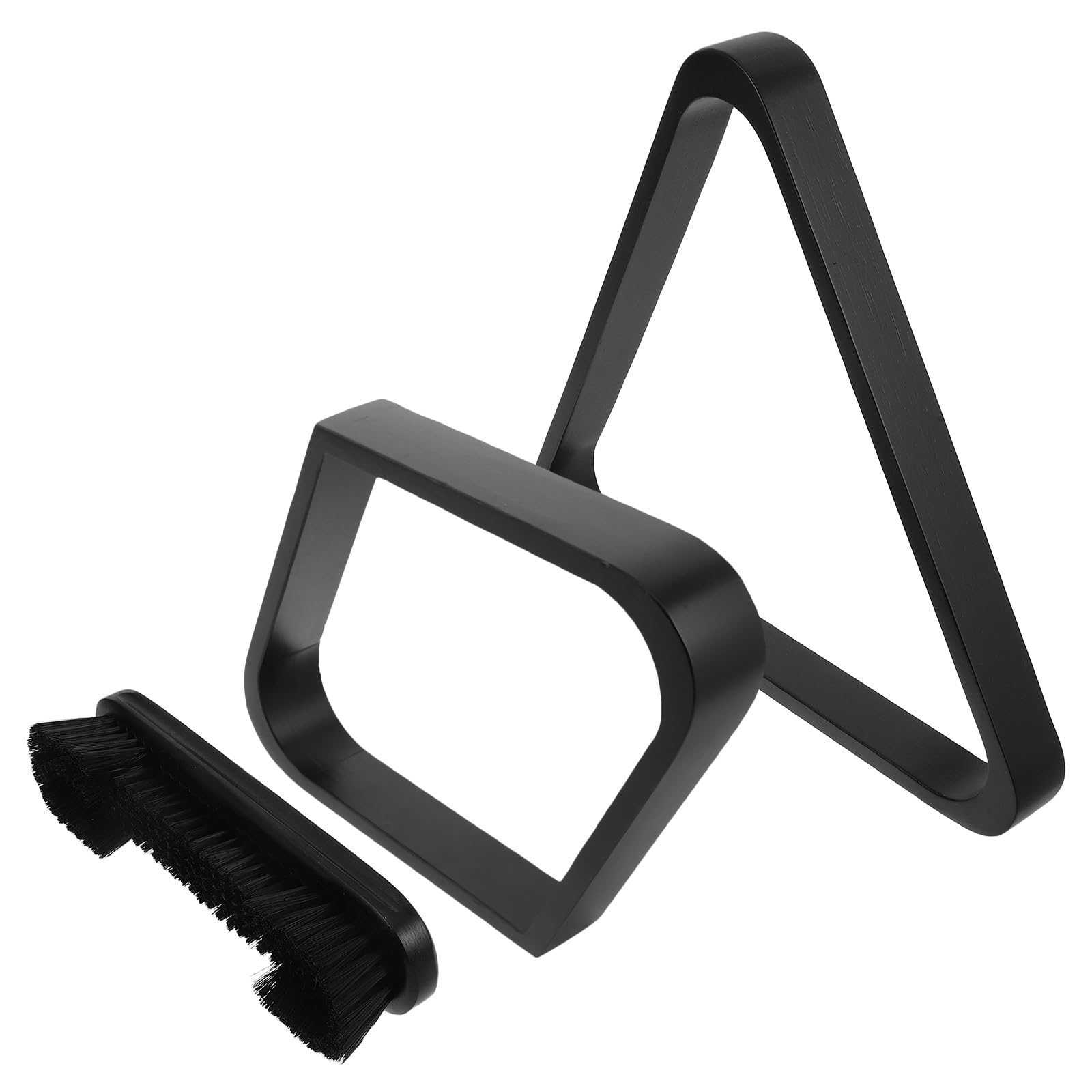 Râtelier de Billard en Bois Massif Noir, Triangle Élégant Résistant la Déformation, pour Placement Rapide, Accessoire pour Salle de Jeux