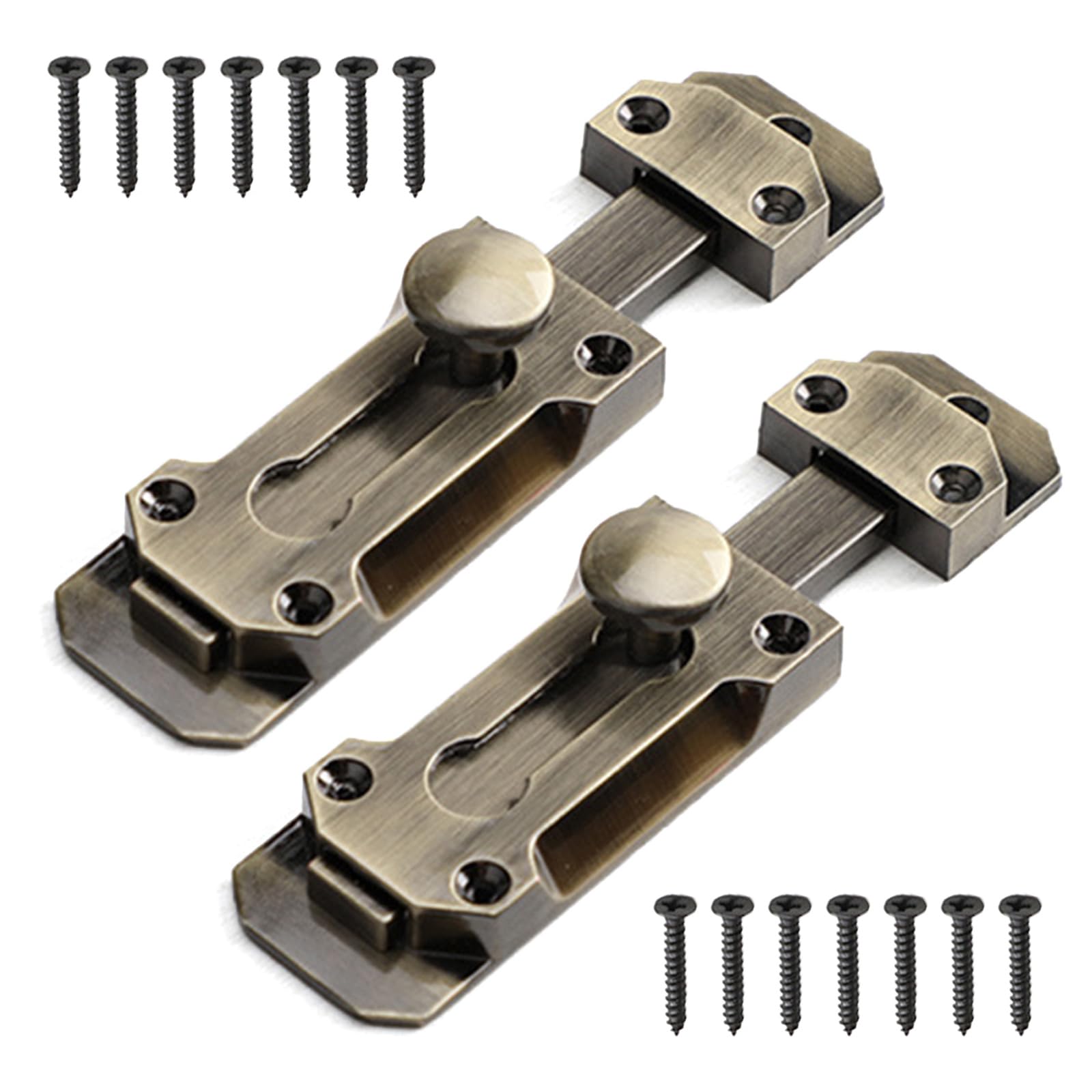Multipurpose Sturdy 3Inch Zines Alloy Door Latches for Indoor Accessory and Kitchen Supplies Door with Simple Operations Slide