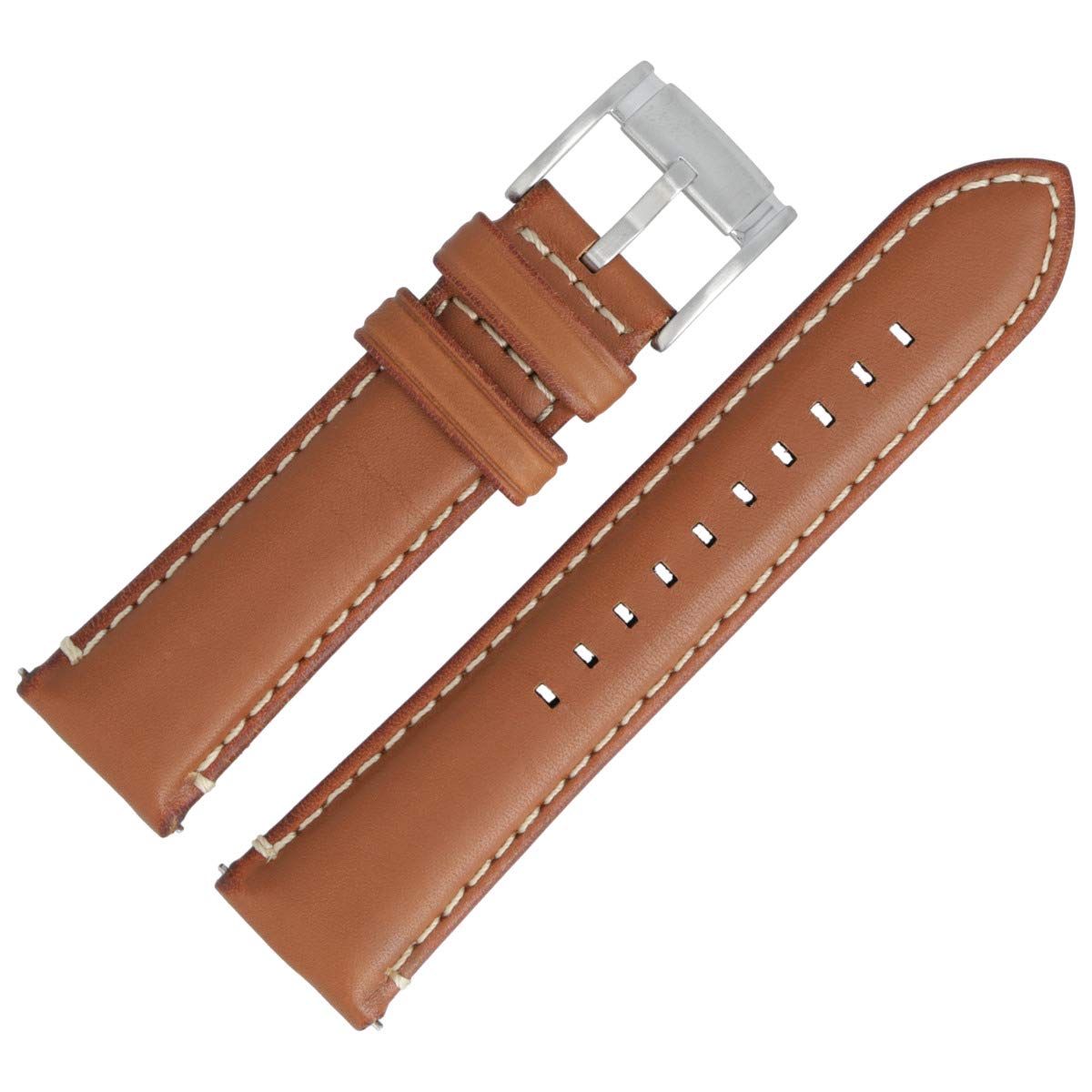 Fossil - Bracelet de montre en cuir marron lisse - 22 mm - FS-5060 - LB-FS5060, Classique