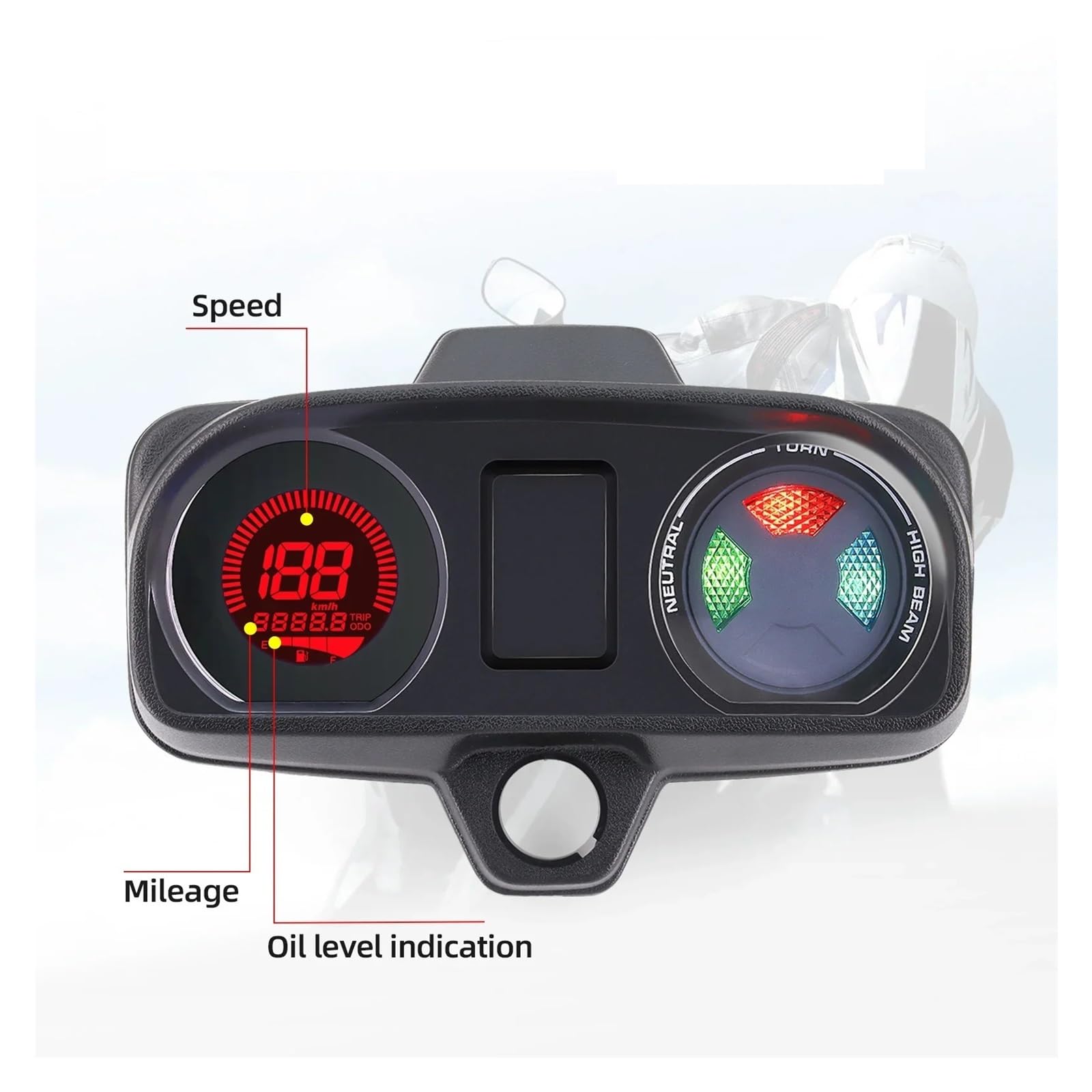 Contagiri contachilometri Tachimetro Universale A LED Misuratore Di Livello Carburante Strumento Per Moto Contachilometri Digitale Cruscotto La Maggior Parte Del Pannello Per Moto 12V