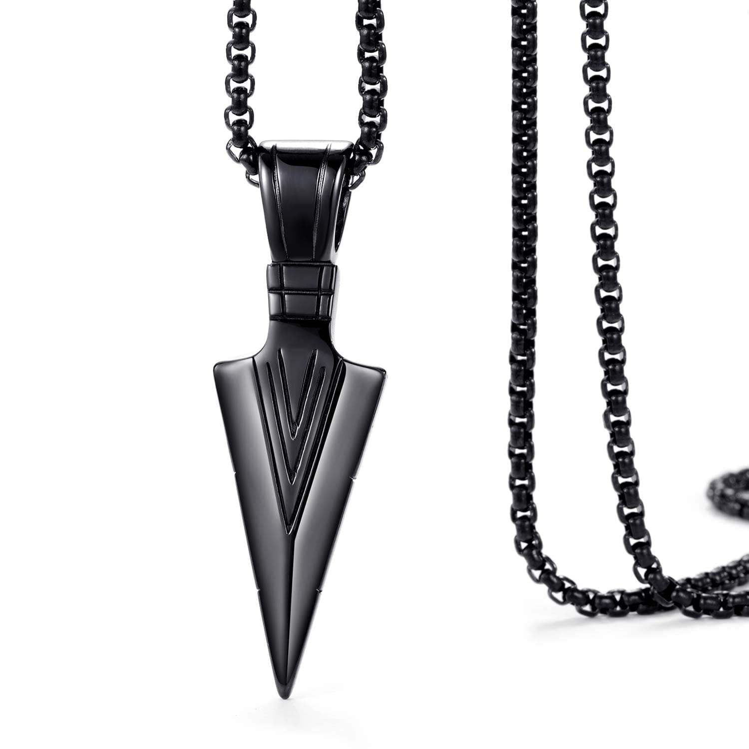 Chain Pendant for Men Black Silver Boys Mens boyfriend gents Boy girls Women Unisex Stainless Steel arrow gold rectangle Necklace Long Ball Chains Locket Valentine Stylish Simple Pendant-272