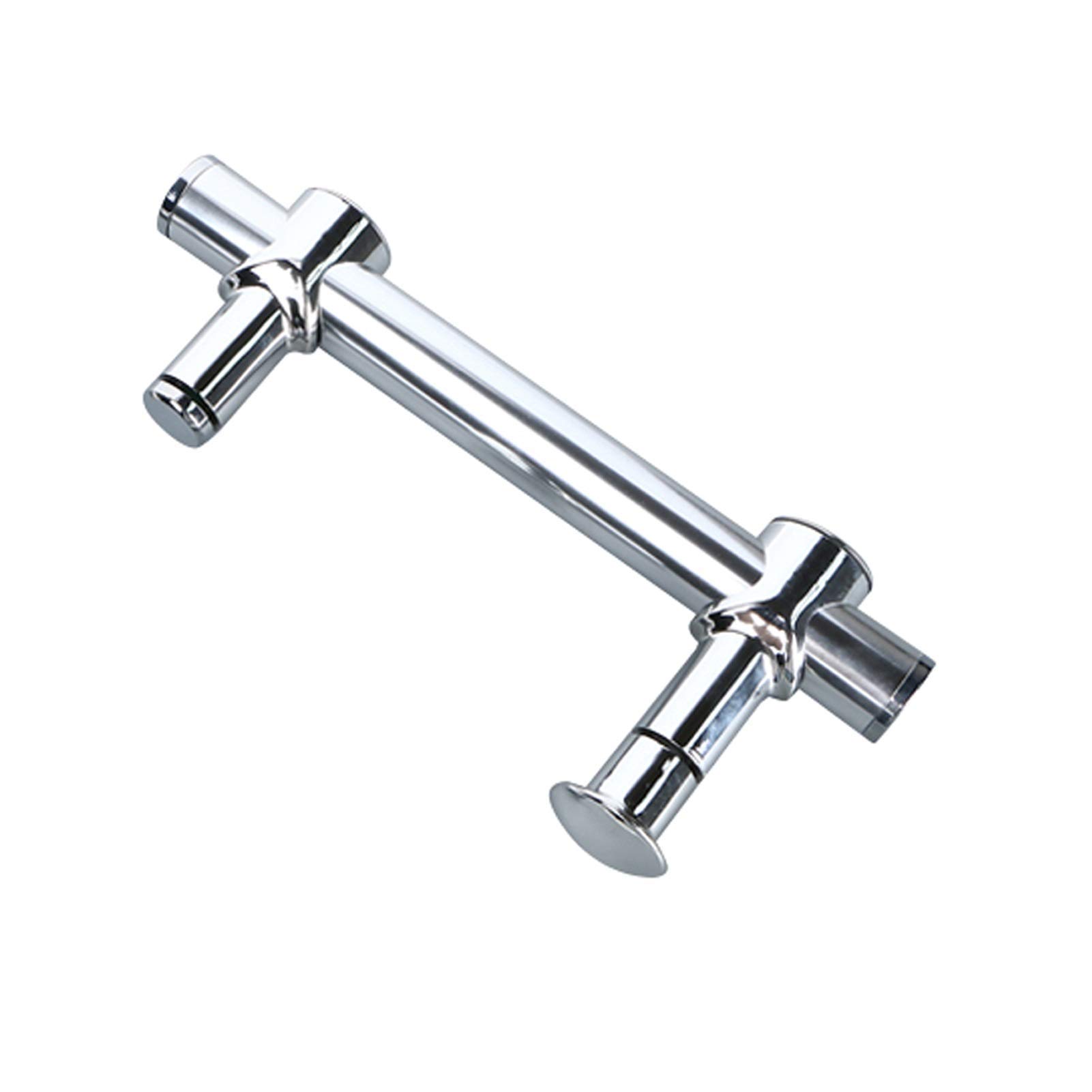 Poignée de porte de douche en verre trempé chromée et boutons de tirage 145 mm