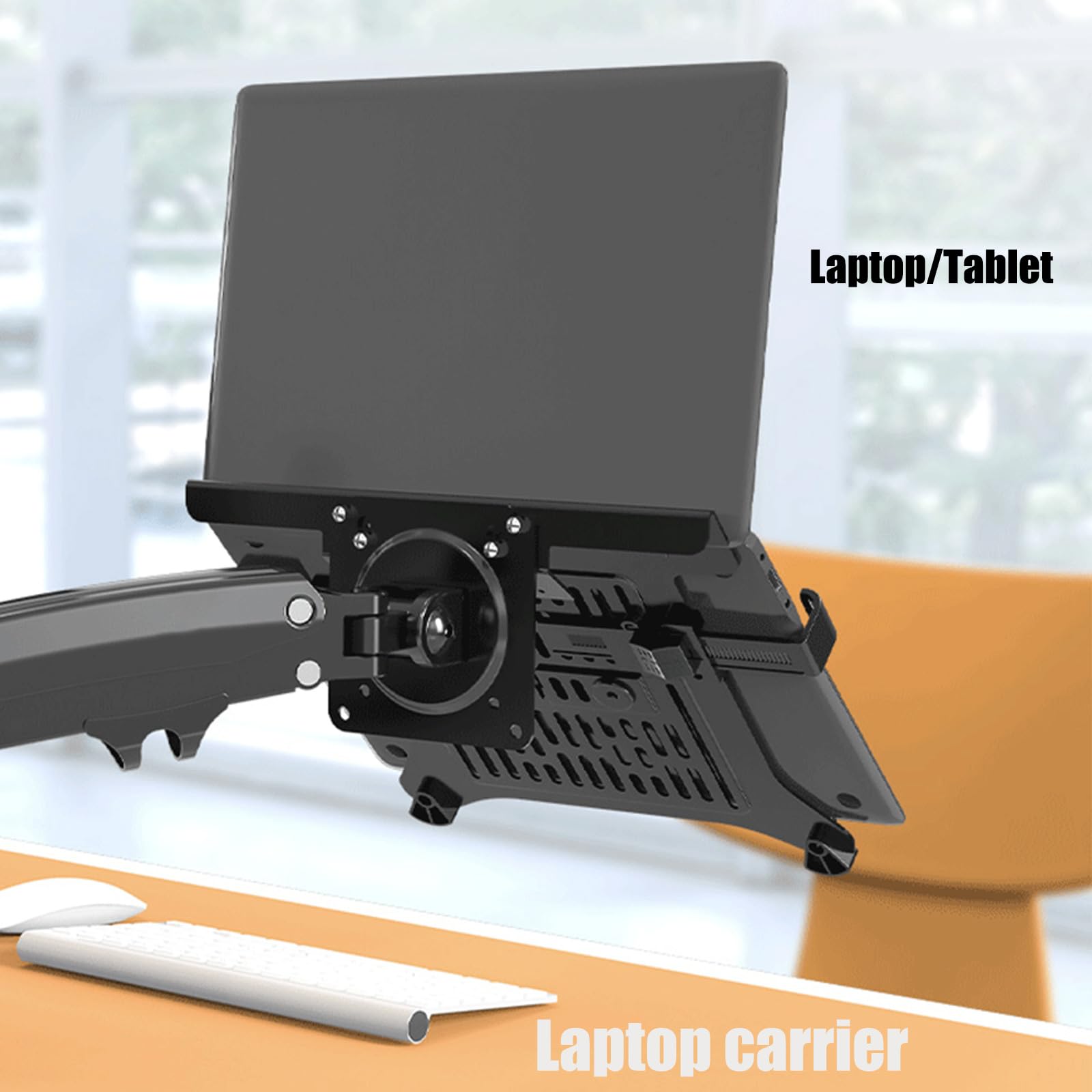 Bandeja de montaje para laptop, soporte de brazo, bandeja ventilada, abrazaderas expandibles para portátiles de 17 pulgadas