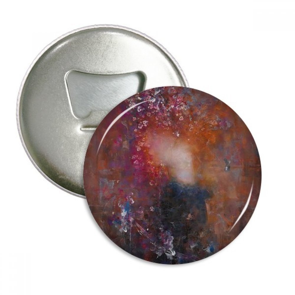 Cadeau ouvre-bouteille peinture à l'huile fleur aimant de frigo souvenir artistique argent