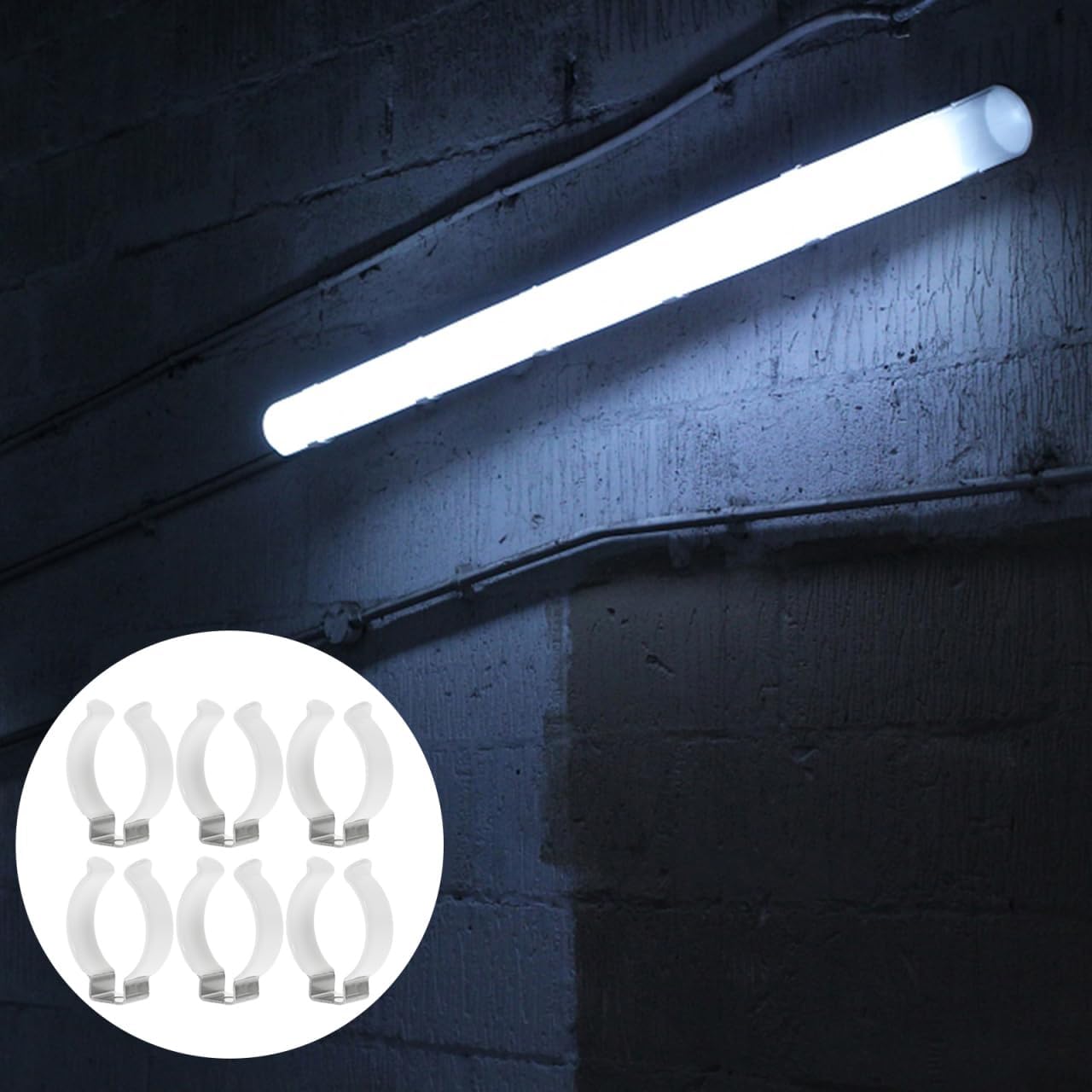 6 Pack U Clips Holder Brackets Light Tube Clip Replacement Mounting Buckles for Led Tube Bulb Fluorescent Light Mount Support for Home Office Industrial Use