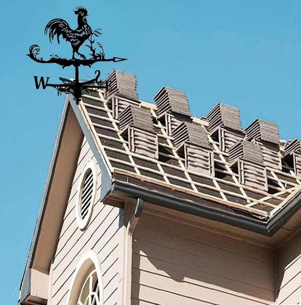 Segnavento in metallo a forma di gallo, scultura tradizionale in ferro per giardino, tetto e fattoria, decorazione a banderuola e banderuola