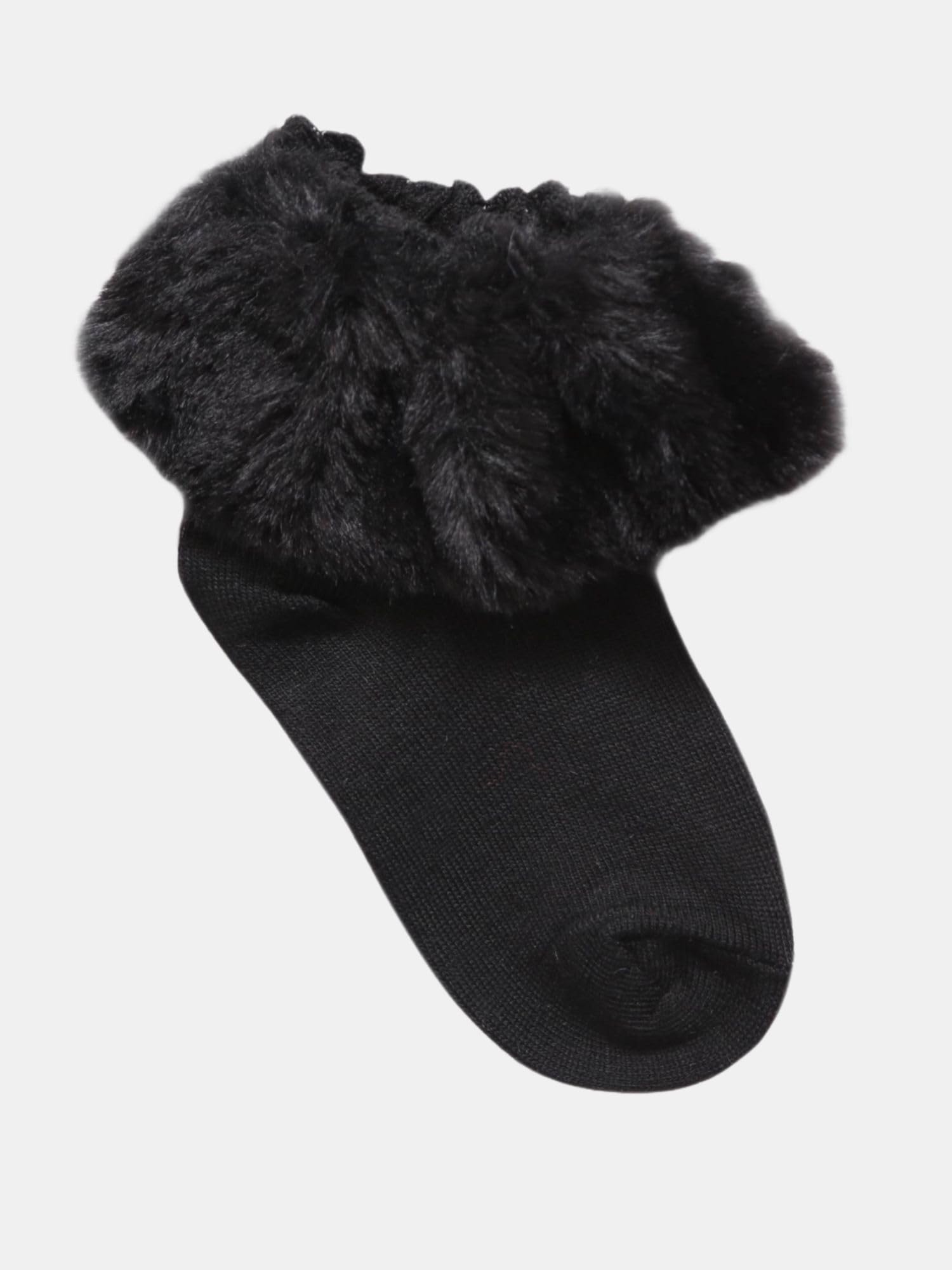 N2S NEXT2SKIN Kids Baby Girls Frill Cotton Socks - Pack of 3 (Black, XS- 0-1 Yrs) 1