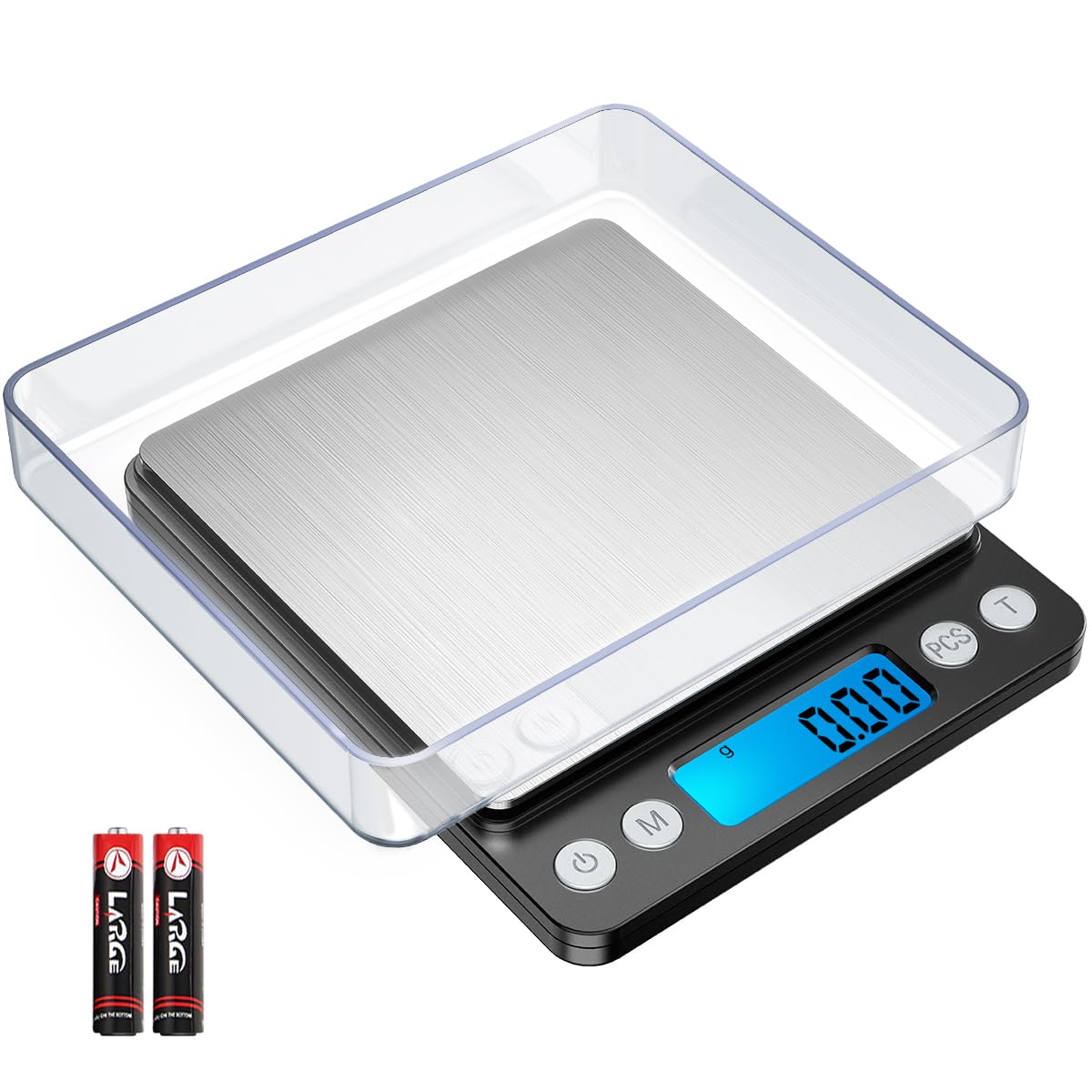 OQIMAX Feinwaage Digital – 500g / 0.01g Präzision, Mit Tara, 6 Einheiten, LCD-Display