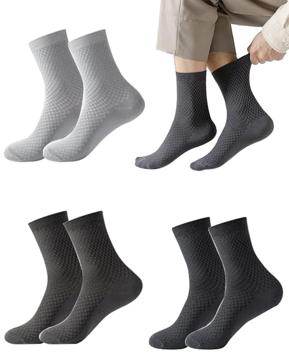 3 Pairs Bamboo Socks, Bamboo Socks for Men, Heelium Socks for Men & Women, Breathable & Blister Protection(Black, Deep grey and Light Grey) (B0D8ZV7525) Amazon Price History, Amazon Price Tracker